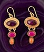Barse Bronze and Genuine Stone Ovation Drop Earrings, Color:Gold/Multi - Image 4