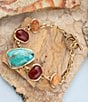 Barse Santa Fe Blue Turquoise Golden Link Bracelet, Color:Blue/Brown Multi - Image 4