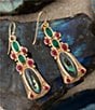 Barse Bronze and Genuine Stone Sari Drop Earrings, Color:Multi - Image 4