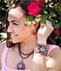 Barse Madeira Lime and Pink Agate Statement Golden Cuff Bracelet, Color:Gold/Multi - Image 6