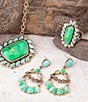Barse Legacy Lime Green and Blue Turquoise Golden Statement Ring, Color:Gold/Lime Turquoise - Image 4