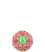 Barse Madeira Pink Agate Golden Statement Ring - Image 2