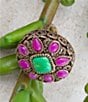 Barse Madeira Pink Agate Golden Statement Ring - Image 3