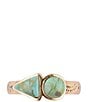 Barse Blue Turquoise Shape Golden Bronze Ring - Image 2