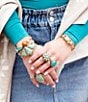 Barse Blue Turquoise Shape Golden Bronze Ring - Image 5