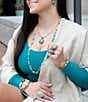 Barse Blue Turquoise Shape Golden Bronze Ring - Image 4