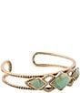 Color:Turquoise - Image 2 - Bronze and Genuine Turquoise Cuff Bracelet
