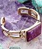Barse Athena Golden Chain Cuff Bracelet, Color:Purple Turquoise - Image 3