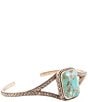 Barse Credence Genuine Turquoise Cuff Bracelet, Color:Gold/Turquoise - Image 2