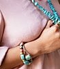 Barse Credence Genuine Turquoise Cuff Bracelet, Color:Gold/Turquoise - Image 5