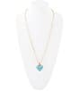 Barse Blue Turquoise Heart Pendant Statement Golden Necklace - Image 2