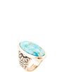 Barse Bronze and Genuine Turquoise Onyx Statement Ring - Image 1