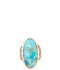 Barse Bronze and Genuine Turquoise Onyx Statement Ring - Image 2