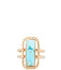 Barse Willa Blue Turquoise Golden Statement Ring - Image 2