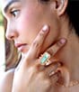 Barse Willa Blue Turquoise Golden Statement Ring - Image 4