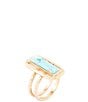 Barse Willa Blue Turquoise Golden Statement Ring - Image 1