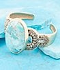Barse Agave Turquoise and Bronze Statement Cuff Bracelet, Color:Turquoise/Gold - Image 3