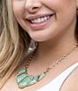Barse Blue Turquoise and Goldtone Statement Necklace, Color:Gold/Turquoise - Image 2