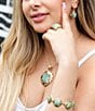 Barse Square Statement Blue Turquoise Golden Ring - Image 3