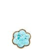 Barse Blue Turquoise Flower Golden Ring - Image 2