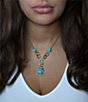 Barse Bronze and Genuine Turquoise Y Necklace - Image 4