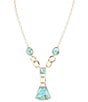Barse Bronze and Genuine Turquoise Y Necklace - Image 1