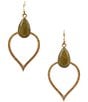 Barse Bronze and Green Jasper Elysia Statement Drop Earrings, Color:Jade/Gold - Image 1