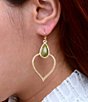 Barse Bronze and Green Jasper Elysia Statement Drop Earrings, Color:Jade/Gold - Image 3