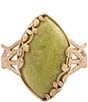 Barse Bronze and Green Jasper Enchanted Vine Cuff Bracelet, Color:Jade/Gold - Image 2