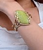 Barse Bronze and Green Jasper Enchanted Vine Cuff Bracelet, Color:Jade/Gold - Image 3