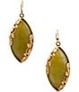 Barse Bronze and Green Jasper Enchanted Vine Statement Drop Earrings, Color:Jade/Gold - Image 1