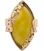 Barse Bronze and Green Jasper Enchanted Vine Statement Ring, Color:Green Jasper/Gold - Image 2