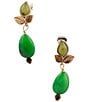 Barse Bronze and Green Jasper Whisper Drop Earrings, Color:Jade/Gold - Image 1