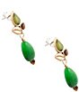 Barse Bronze and Green Jasper Whisper Drop Earrings, Color:Jade/Gold - Image 2