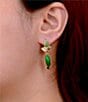 Barse Bronze and Green Jasper Whisper Drop Earrings, Color:Jade/Gold - Image 3