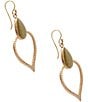 Barse Bronze and Green Jasper Willow Statement Drop Earrings, Color:Jade/Gold - Image 2
