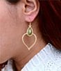 Barse Bronze and Green Jasper Willow Statement Drop Earrings, Color:Jade/Gold - Image 3