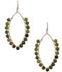 Barse Bronze and Green Jasper Willow Statement Drop Earrings - Image 1