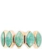Color:Gold - Image 2 - Bronze and Turquoise Genuine Stone Band Ring