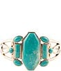 Color:Gold - Image 2 - Bronze and Green Turquoise Genuine Stone Cuff Bracelet