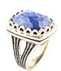 Barse Blue Lapis Golden Cocktail Ring, Color:Gold/Blue Lapis - Image 1