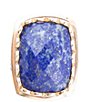 Barse Blue Lapis Golden Cocktail Ring, Color:Gold/Blue Lapis - Image 2