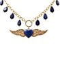 Barse Winged Heart Lapis Short Pendant Necklace - Image 2