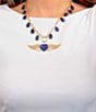 Barse Winged Heart Lapis Short Pendant Necklace - Image 3