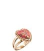 Barse Bronze and Metal Infused Red Magnesite Heart Statement Ring - Image 1