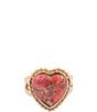 Barse Bronze and Metal Infused Red Magnesite Heart Statement Ring - Image 2