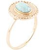 Color:Multi - Image 1 - Bronze and Mexican Chrysocolla Genuine Stone Ring