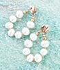 Barse Carly White Pearl Complete Loop Golden Post Earrings, Color:Pearl/Gold - Image 4