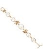 Barse Gifted White Mother of Pearl Golden Bow Link Bracelet, Color:Gold/Mother of Pearl - Image 2