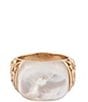 Barse Bronze and Mother Of Pearl Moonlace Statement Ring - Image 2